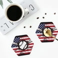 thumbnail image 4 of Fuzoiu Vintage Baseball American Flag Print Leather Coasters Set,Drink Coasters Set of 4,for Tabletop Protection, Durable PVC Coasters,Home Décor and Housewarming Gift-Hexagon, 4 of 6