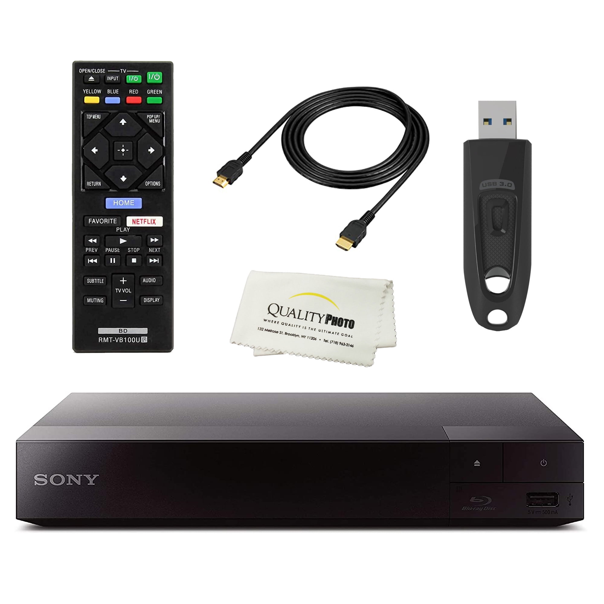 conjunctie Kijkgat Aan het liegen Sony BDP-BX370 Blu-ray Disc Player with built-in Wi-Fi and HDMI cable -  Walmart.com