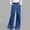Blue, variant on Women’s Soft Denim Texture Wide Leg Pants, Jean Style Appearance, Non-Stiff Comfort Fabric, Loose Fit Pockets, Daily Outdoor Trendy Pants Navy S