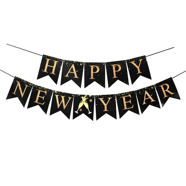 Rose gold Happy New Year Banner set,color scheme that makes your new year party even more luxurious and atmospheric