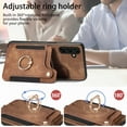 thumbnail image 5 of ShellTech Case for Samsung Galaxy S23 FE,Magnetic Leather Card Holder Wallet RFID-Blocking Case Shockproof TPU Ring Holder Kicsktand Cover with Wrist Strap,Brown, 5 of 7