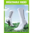 thumbnail image 2 of PULIOU Men Grip Soccer Socks, 3 Pairs, Non Slip Silicone Grip, 2 of 7