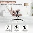 thumbnail image 6 of Leumius Velvet Office Chair Criss Cross Legged Chair with Wheels,Reading Chair Vanity Task Desk Chair for Home Office,Blue, 6 of 7
