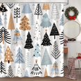 thumbnail image 3 of Christmas Shower Curtain, Blue Merry Christmas Tree Bathroom Curtains Accessory, Winter Xmas Holiday Waterproof Fabric Shower Curtains Set for Bathroom Decor Set 72x72 Inch, 3 of 6