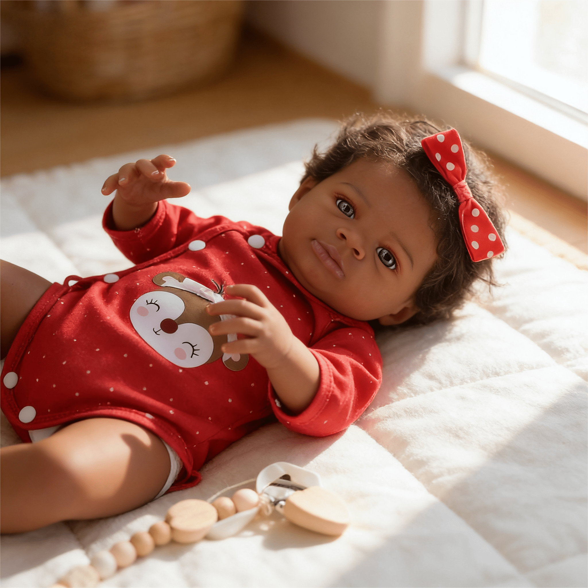 Dayoff kids 18 Inch Reborn Baby Doll,African American Newborn With Clothes For Kids Age 3+(No Accessories)