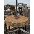 thumbnail image 2 of Outdoor Tablecloths with Umbrella Hole & Zipper, Brown Red Floral Boho Round Tablecloths 60 Inch, Vintage Ethnic Tribe Abstract Art Waterproof Table Cloth, Patio/Pool/Picnic Table Covers, 2 of 8