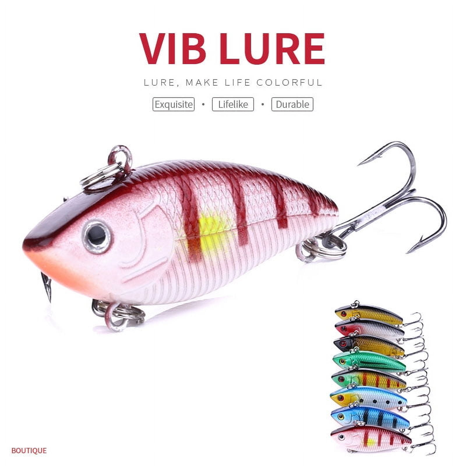 HENGJIA Fishing Lures for Bass, 8 Pack Lipless Crankbaits Minnow VIB Hard Baits Long Casting Sinking Fishing Lure for Saltwater Freshwater Bass, Redfish, Trout, Walleye