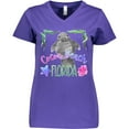 thumbnail image 3 of Inktastic Cocoa Beach Florida Cute Swimming Manatee Women's V-Neck T-Shirt, 3 of 5