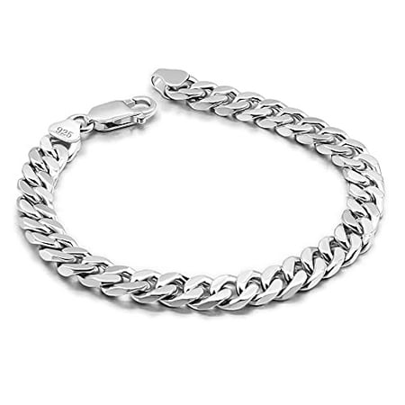 925 Sterling Silver Cuban Link Chain Bracelet, TBM4518SVJJJ