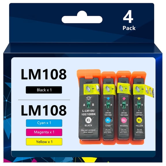 AWDAXC Compatible Replacement for Lexmark LM100 / 105 / 108 Toner Cartridge,Suitable for Lexmark S301 / 302 / 305 / S405 / S408 Printer, (CMYK,4-Pack)