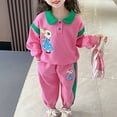 thumbnail image 5 of Zwiiyzr 2024 Girl's Sweaters Set 2 Piece Outfits Button Down Pattern Long Sleeve Pullover Pants Clothes Set Girls Sweatshirt for 2-10 Years Pink, 5 of 9
