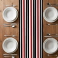 thumbnail image 6 of Black Red Striped Table Runner - 60 Inch Long, Kitchen Dining Table Runner Dresser Scarves, Horizontal Lines Simple Minimalist Farmhouse Decor for Coffee Tables Wedding Party Banquet, 6 of 8