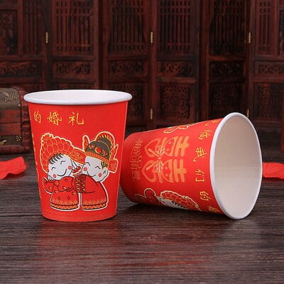 

50pc/Pack 250ml Disposable Cups Paper Cups Wedding Tea Milk Paper Cup Disposable Accessories Party S