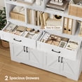 thumbnail image 5 of Hiphuta 71"Tall Bookcases with Drawers & Doors, 47” Wide Large Bookshelf for Home Office 6-Tier Bookshelf , Wooden Book Storage Cabinet for Home Office Living Room, White, 5 of 7