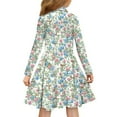 thumbnail image 3 of DISNIMO Hummingbird Dress Kids Floral Long Sleeve Dress Kids Girls School Dresses Size 4-5 Year-Old Dresses with Collars for Girls Dresses with Button Front Girl Midi Dress Fall Skater Dress Girls, 3 of 7