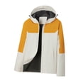 thumbnail image 2 of RYDCOT Mens Color Blocked Jacket Zip Hooded Windbreaker Coat Outdoor Workwear Hooded Casual Jacket Gold, 2 of 6