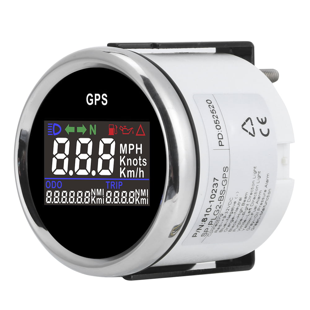 52mm Digital GPS Speedometer Odometer Trip Meter Adjustable For Boat Yacht Car