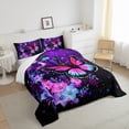 thumbnail image 3 of Homewish Boys Girls Gradient Butterflies Full Size Comforter Sets 3-Piece,Abstract Ombre Starry Sky Bedding Comforter Set,Chic Floral Flowers Lightweight Bedding Sets,Luxury Bedroom Decor, 3 of 8