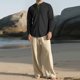 thumbnail image 1 of Blusas y camisas de manga larga con cuello redondo para hombre, jersey informal con capucha, pantalones deportivos lisos de manga larga, chándal de dos piezas con cintura elástica, blusa y pantalón de, 1 of 4