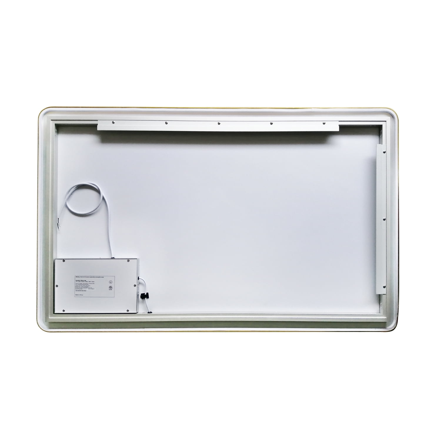 Vinnova Piceno 48" Rectangle LED Wall Mount Bathroom Vanity Mirror in Gold Frame