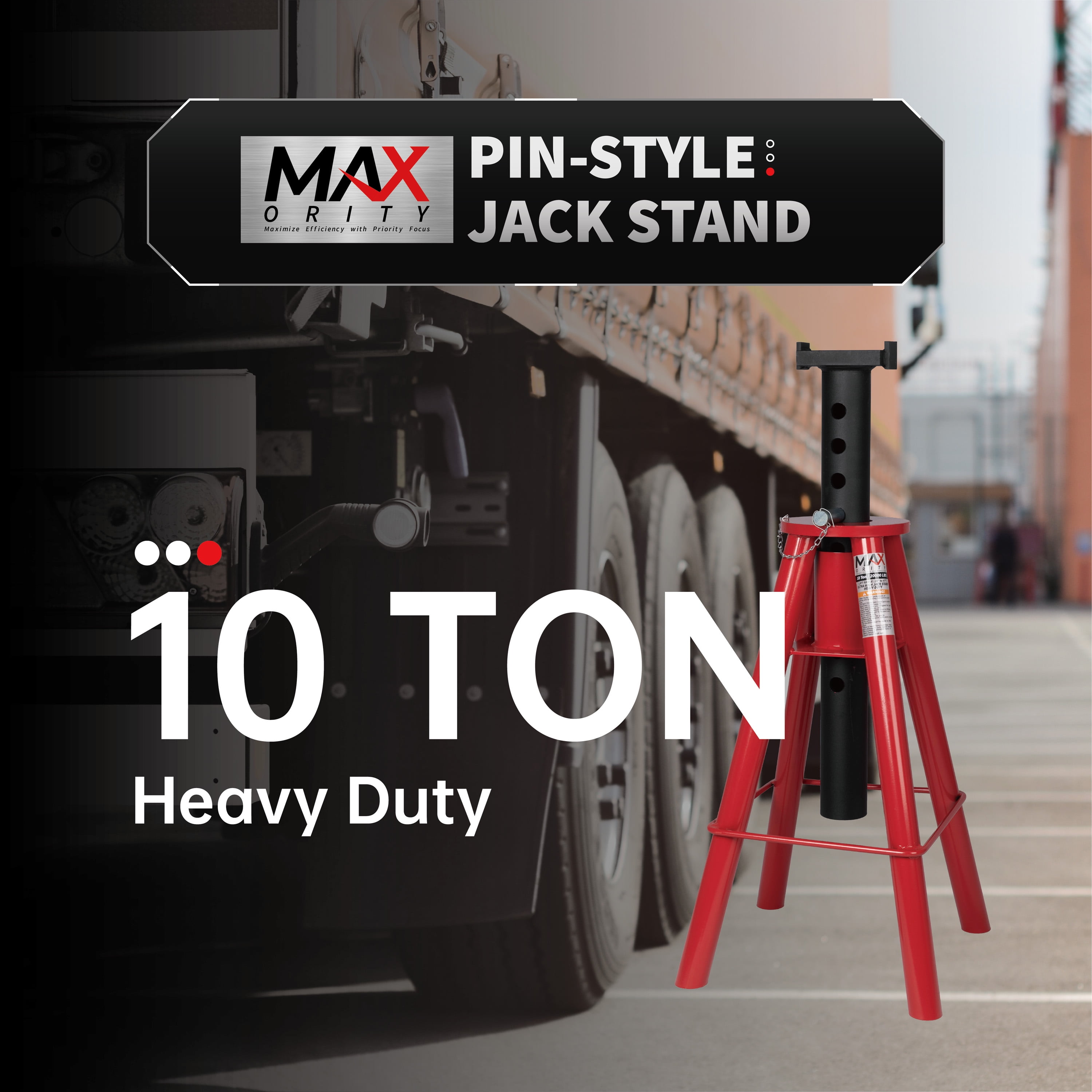 Jack Stand High Profile Pin Type Adjustable 10 Ton 20,000 lbs Heavy-Duty Capacity 1 Pair
