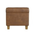 thumbnail image 5 of HomePop Square Storage Ottoman, Brown Faux Leather, 5 of 11