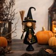 thumbnail image 3 of Halloween Witch Figurine,8 Inch Plaid Outfit Witch with Pumpkin Decor Desk Statue,Cute Holiday Table Centerpiece Decor,Women's Festival Gifts, 3 of 6