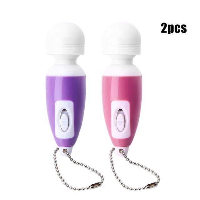 2 piezas Mini masajeador vibratorio eléctrico Varita estimuladora del punto G Relajación Músculo Cuerpo Llavero