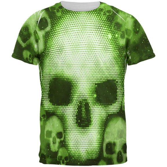 Halloween Cyber Space Alien Skull All Over Mens T Shirt Multi LG