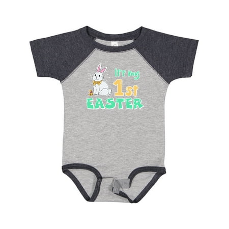 

Inktastic It s My 1st Easter with Cute Chick and Bunny Gift Baby Boy or Baby Girl Bodysuit