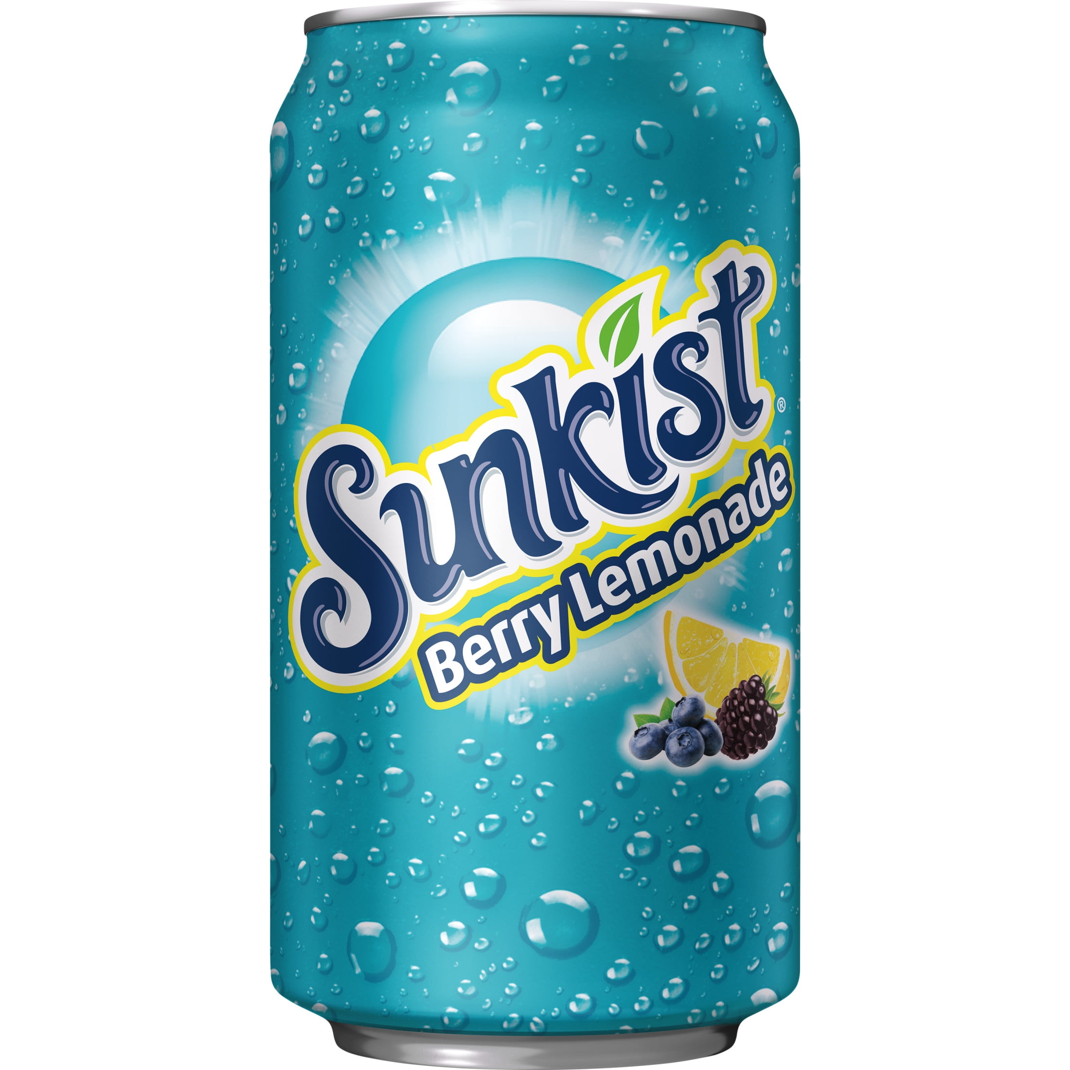 Sunkist Caffeine Free Berry Lemonade Soda Pop, 12 fl oz, 12 Pack Cans, Allergens Not Contained