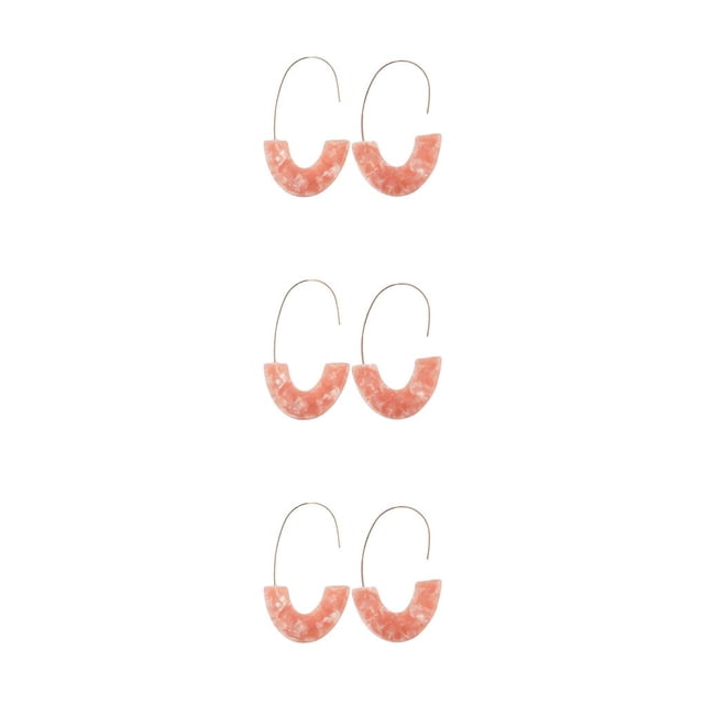 Pendientes Qarigey 1 par estilo simple forma de U estampado de leopardo adornos acrílicos