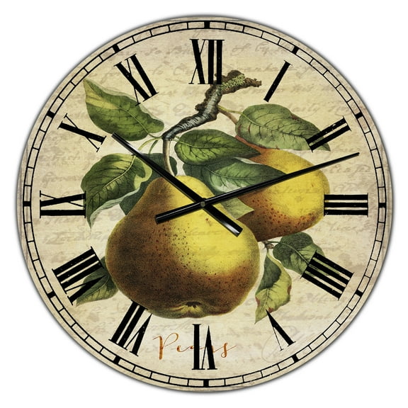 Designart Oversized Gray Analog Round Cottage Modern Wall Clocks, CLM25739-C23