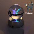 thumbnail image 3 of Pokemon 3D Crystal Ball Pikachu Figure Pokeball Engraving Crystal Charizard Model with Led Light Base Toys Anime Christmas Gift, 3 of 7