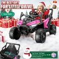 thumbnail image 2 of VIBESPARK 24V Ride on Toys for Kids, Ride on Cars with Remote Control, Powered Ride on Electric Car w/ Bluetooth, Music Player, LED Lights, Rose Red, 2 of 6