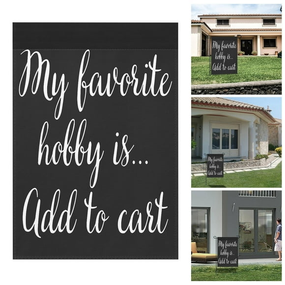 fsxdhpcsgfc My Favorite Hobby Is To Cart Garden Flag Vintage Flag Double Small Garden Flag Leaf Banner Easter Banners for outside Door Flag Signs for Business with Stand Wall Flags for Guys Room