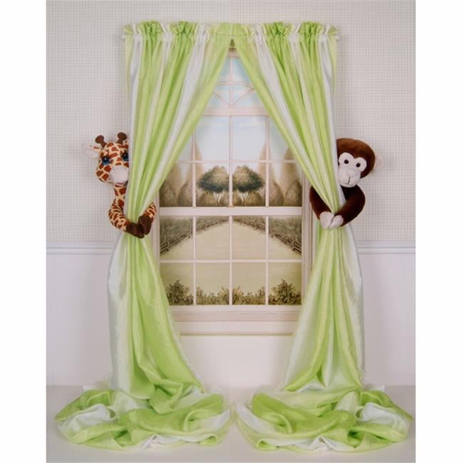 Curtain Critters ALGFMY240510COL Plush Safari Giraffe and Chocolate Monkey Curtain Tieback Collector Set