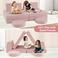 thumbnail image 3 of INFANS Modular Kids Play Couch, 6 PCS Toddler Creative Sectional Fort Building Sofa for Playroom, Bedroom, Children Convertible Soft Foam Furniture Playset and Floor Cushion for Boys and Girls, 3 of 9