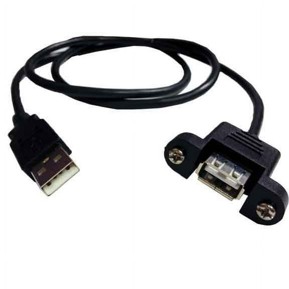 SF Cable USB A Male to A Female Cable with Panel Mount, 6 feet