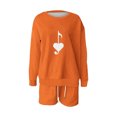 thumbnail image 3 of Puntoco Conjunto De Sudadera Con Pantalón Y top De Cuello Redondo De Manga Larga Informal Estampado Para Mujer Naranja M, 3 of 3