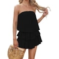 thumbnail image 2 of Smocked Jumpsuit Strapless Women Off The Shoulder Romper Flowy Strapless Playsuits, 2 of 5