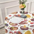 thumbnail image 6 of SKYSONIC Cute Hedgehogs Round Tablecloth 60inch Indoor Wrinkle Free, Autumn Pumpkin Circular Lace Table Cover Washable for Kitchen Party BBQ Dining Decor, 6 of 7