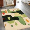 thumbnail image 3 of 3'x5' Area Rugs, Green Geometric Indoor Outdoor Area Rug for Living Room Bedroom, Vintage Abstract Middle Century Artwork Washable Bathroom Rugs Kitchen Floor Carpet Mats Home Decor Aesthetic, 3 of 8