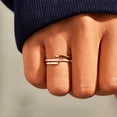 thumbnail image 2 of Anillo de plata de ley S925 con doble capa cruzada, moderno anillo de dedo índice simple de tres líneas para mujer, 2 of 5