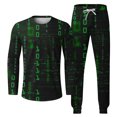 thumbnail image 5 of Honeeladyy Men's Tracksuit 2 Piece Long Sleeve Print Pullover Jogging Track Suit Athletic Casual Sweatsuit #Md-Green-M, 5 of 5