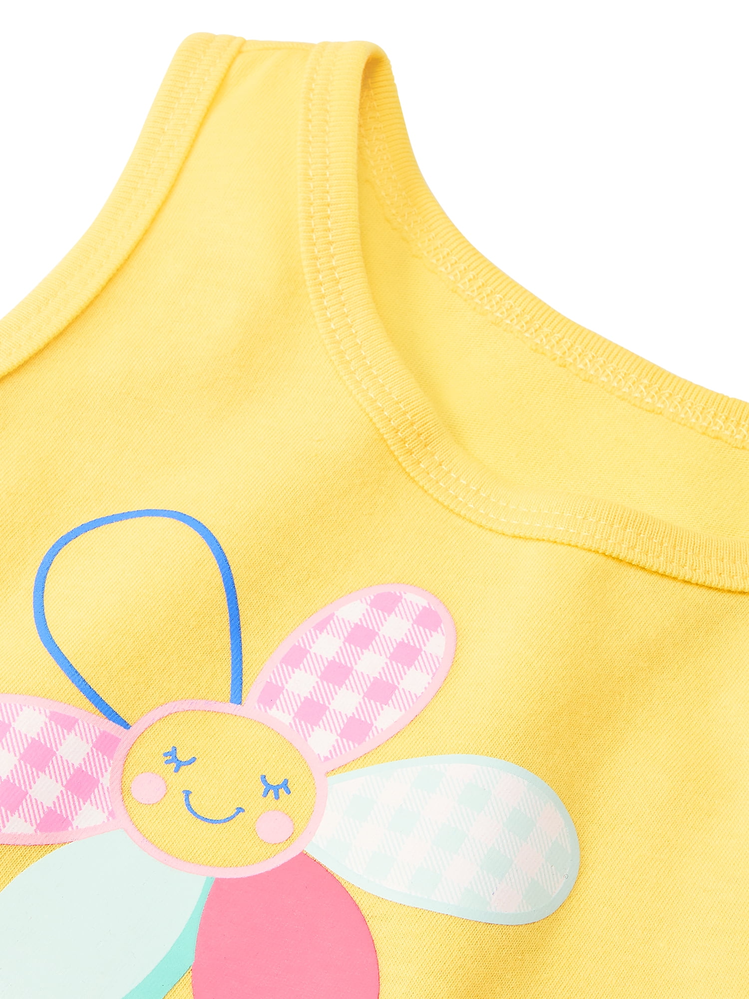 Garanimals Newborn, Baby & Toddler Girl Cotton Graphic Tank Tops, 4‑Pack, Sizes 0-6T