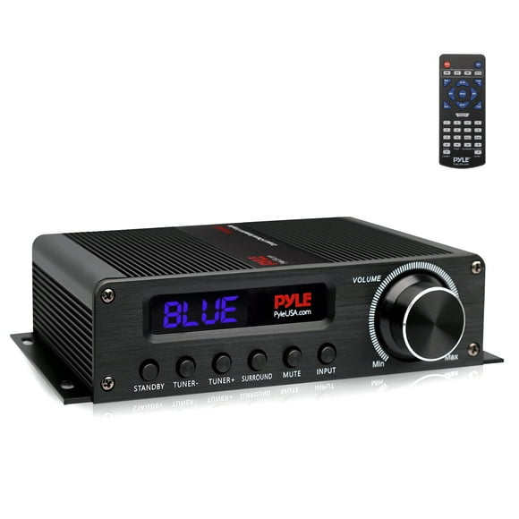 Pyle Wireless Bluetooth Home Audio Amplifier - 100W 5.1 Channel Home Theater Power Stereo Receiver, Surround Sound w/ HDMI, AUX, FM Antenna, Subwoofer Speaker
