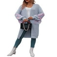 thumbnail image 3 of Pull en Maille pour Femmes avec devant Ouvert et Décor de Pompon, 3 of 7