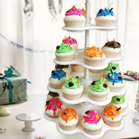 

CALIDAKA 5 Tier Cupcake Display Stand Stacked Wedding Party Dessert Tower Multifunction