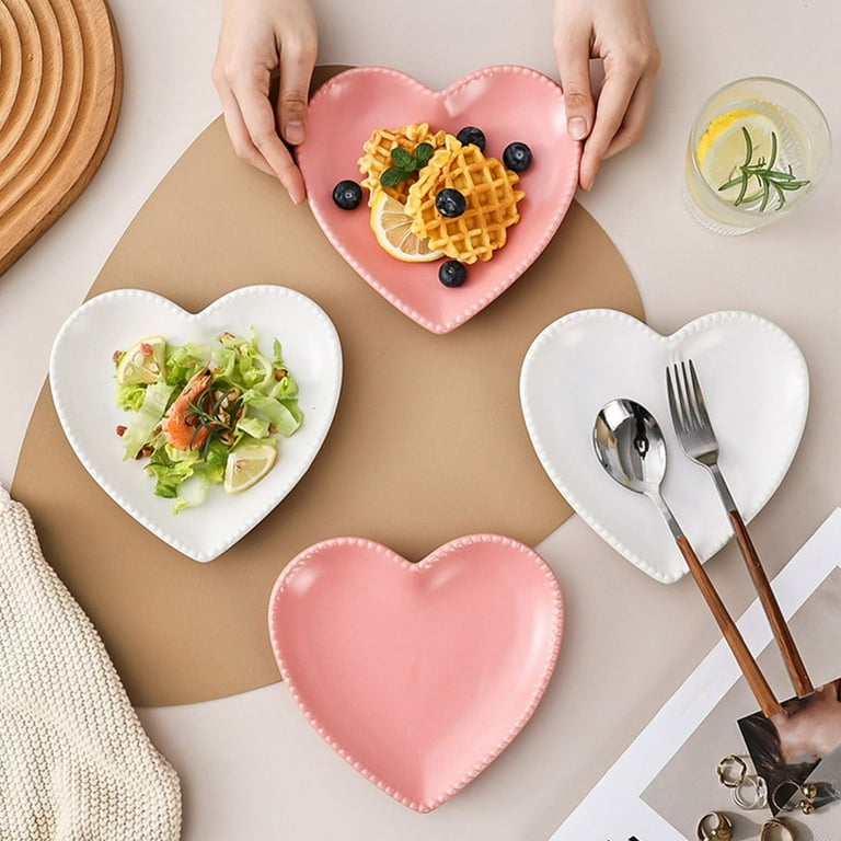 Heart shaped top dinner plates